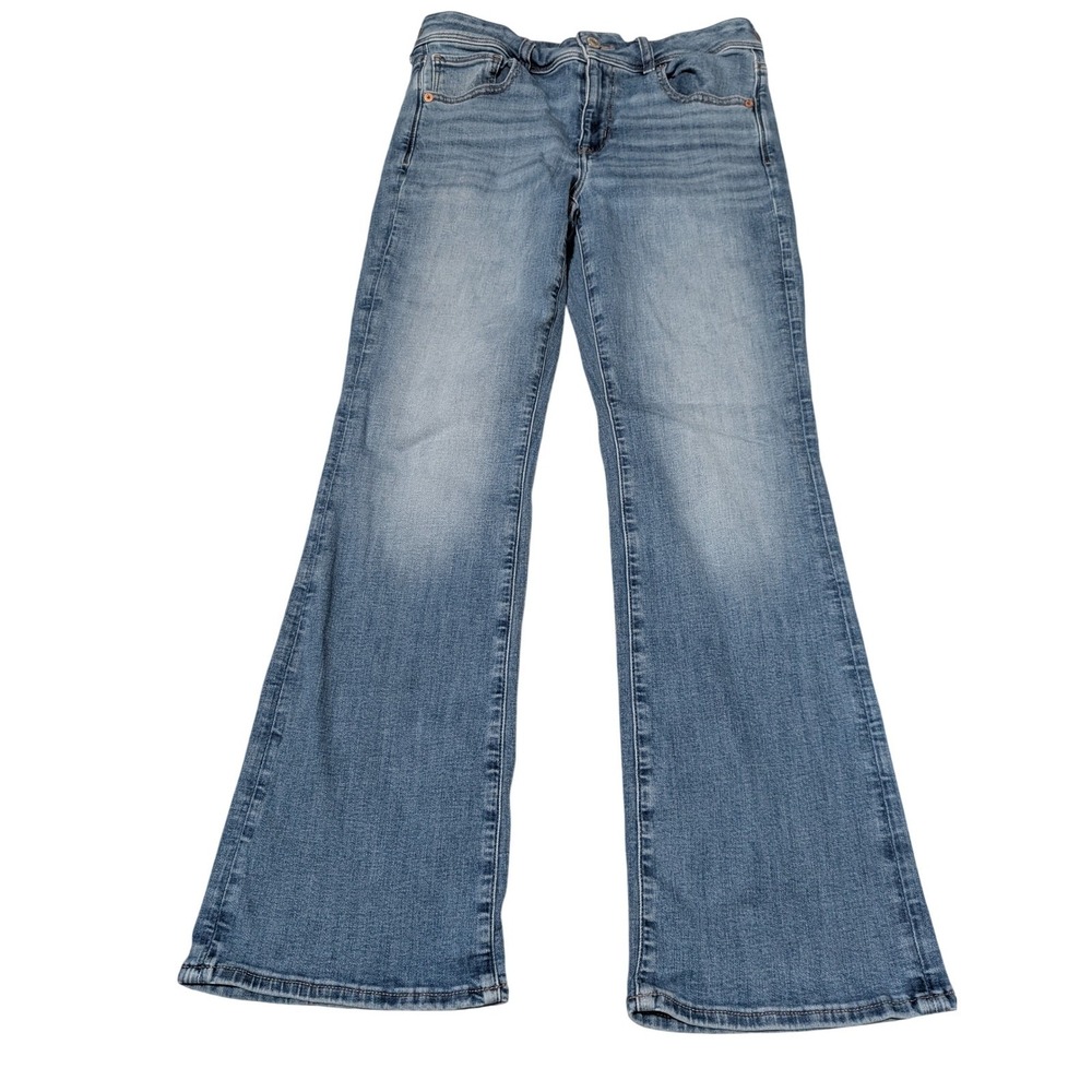 American Eagle Jeans Womens 8 29W Short Blue Kick Thin Flare Next Level Stretch